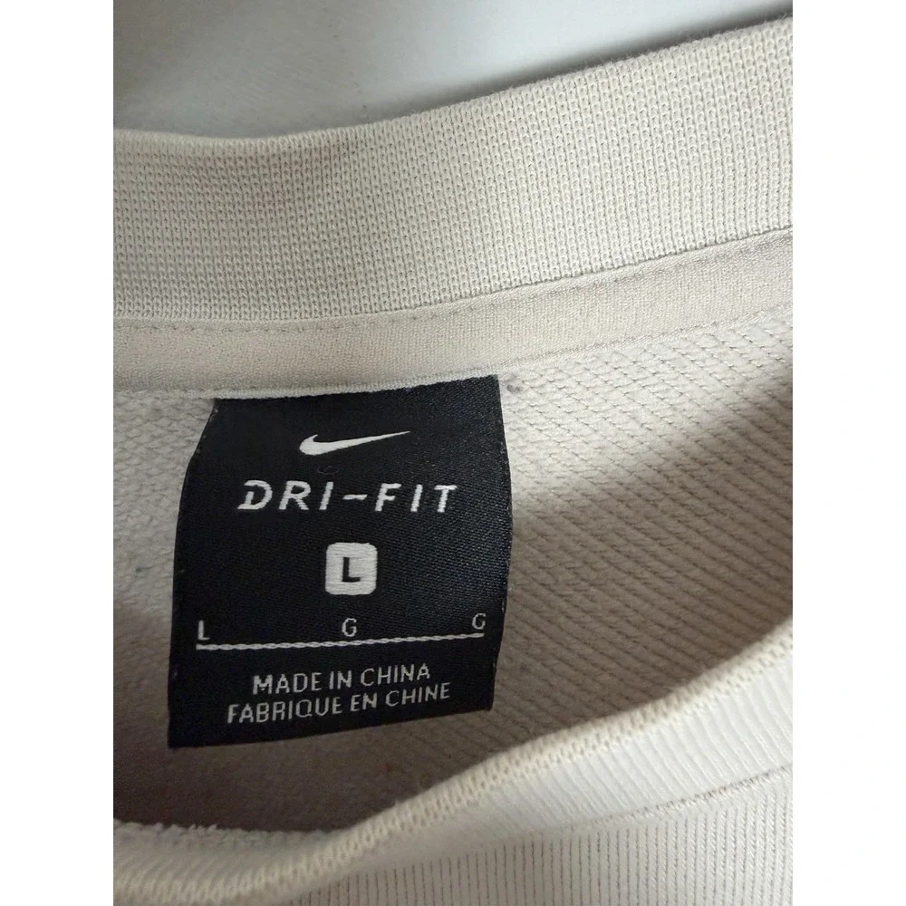 Nike Cotton Terrycloth Lined‎ Logo Embossed Crew Neck Pullover Sweatshirt Large